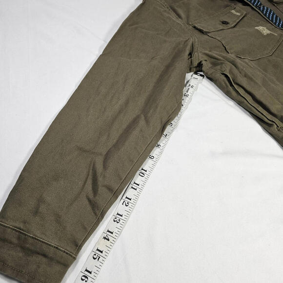 Suzanne Betro Denim Distressed Military Olive Green Jacket $114.00 Msrp -Size XL - Picture 8 of 10